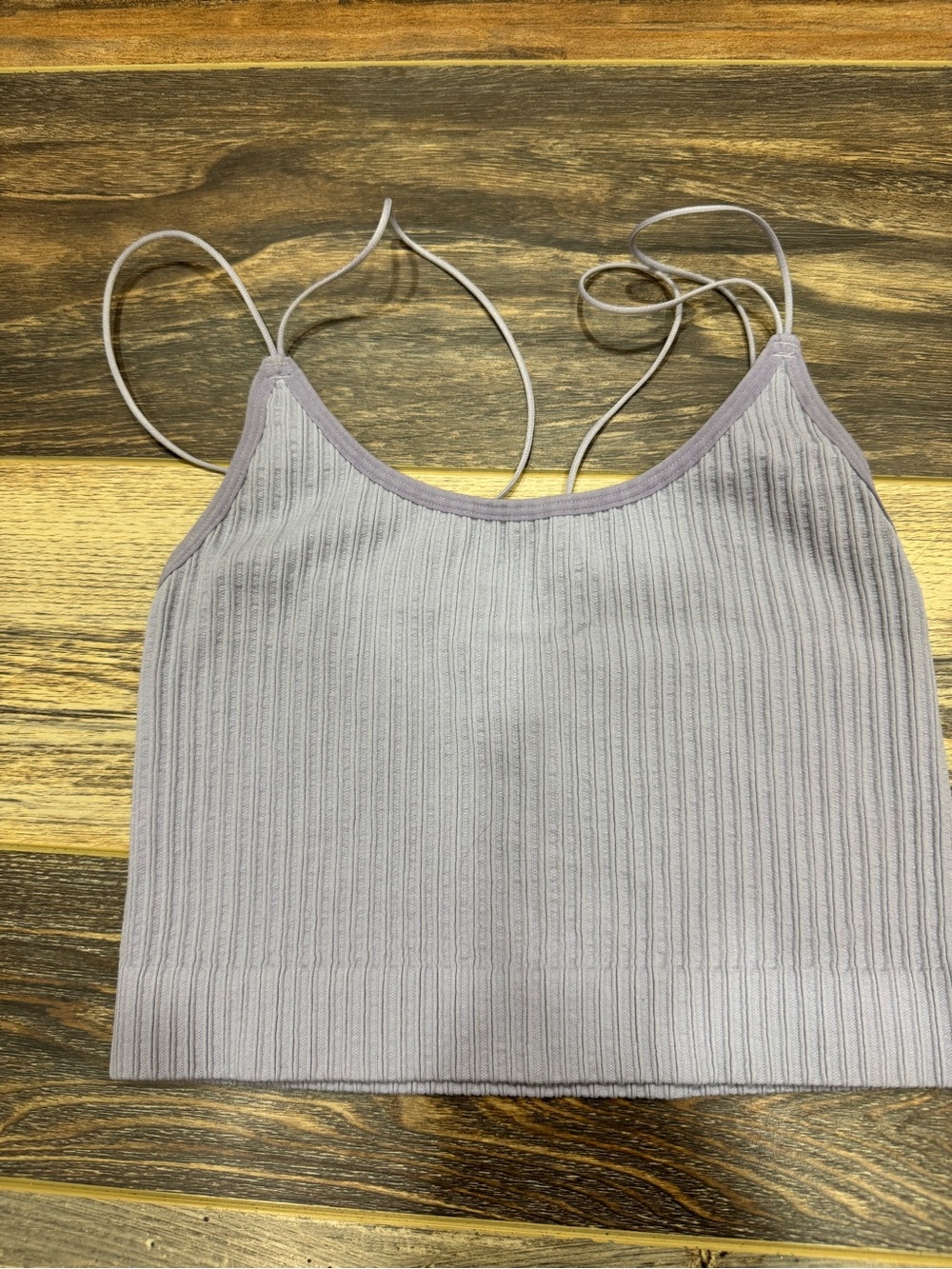 Aritzia Sunday Best Camille Lavender Cropped Ribbed Tank Top